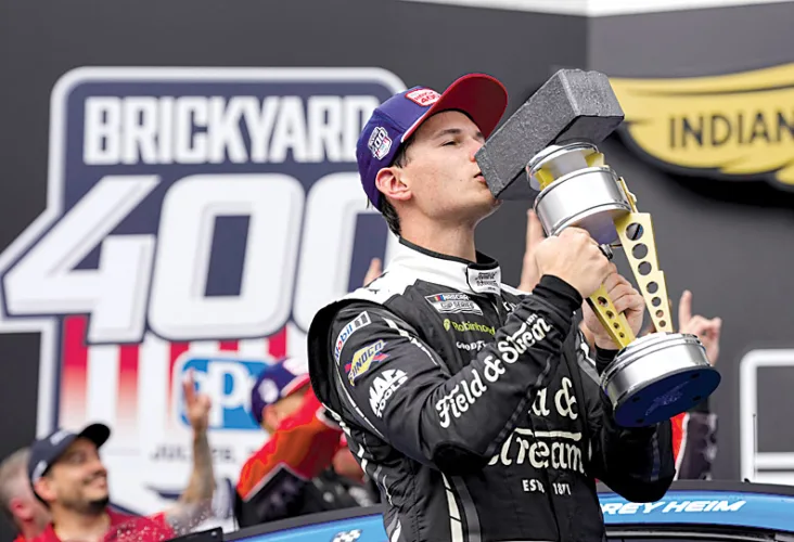 Heim’s daring pass gives him Brickyard 400 victory
